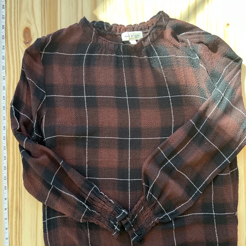 Cloth and Stone plaid blouse